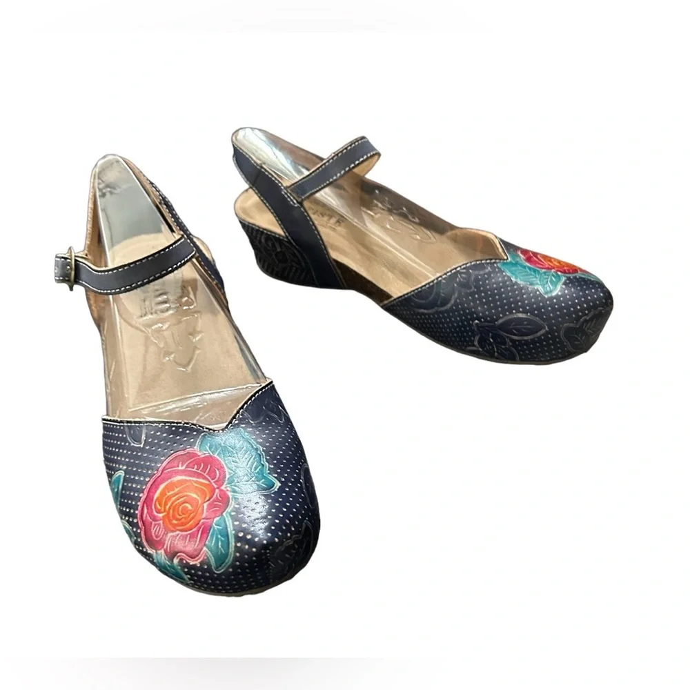 💙 NWOT! L’ARTISTE BY SPRING STEP IN “LIZZIE-ROSE” HAND PAINTED MARY JANE! - Picture 13 of 16